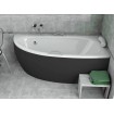 Ванна акрилова Besco Milena 150x70 R, правостороння, асиметрична + чорна панель (WAM-150-NP-BL)