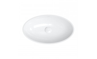 Умивальник на стільницю Omnires Siena M+ 60x35 см, чорно-білий глянцевий (SIENALUNBCP)