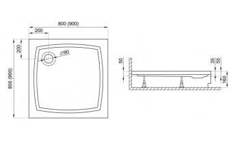 Душовий піддон Polimat Patio 2 80x80 (00734)