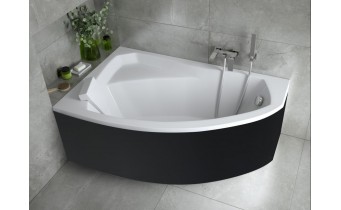 Ванна акрилова Besco Rima 130x85 L, Лівостороння, асиметрична + чорна панель (WAR-130-NL-BL) Ванна акрилова Besco Rima 130x85 L, Лівостороння, асиметрична + чорна панель (WAR-130-NL-BL)