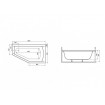 Ванна акрилова Polimat Selena 150x90 см R, Правостороння асиметрична + ніжки (00385)