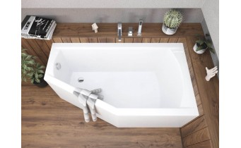 Ванна акрилова Polimat Selena 150x90 см R, Правостороння асиметрична + ніжки (00385)