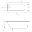Акрилова ванна Roca Linea XL 160x75 см, пряма + ніжки (A24T026000)