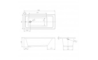 Акрилова ванна Volle Libra 150x70, пряма (TS-1570458)