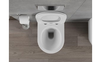 Унітаз безобідковий підвсіний Mexen Rico Rimless з тонким сидінням soft-close, Duroplast Super Slim, білий матовий