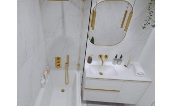Дзеркало з LED підсвіткою у ванну Elita Sharon 60/70 Gold, 60x70x2,9 см (168119)