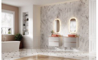 Овальне дзеркало з LED підсвіткою у ванну Elita Sharon Diamond 45/90 Rose Gold, 45x90x2,4 см (168703)