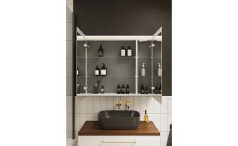 Підвісна тумба з дзеркалом у ванну (дзеркальна шафа) Elita Special 60 2D TECHNOBOX + LED, 60,6x70x15,2 см (168924)
