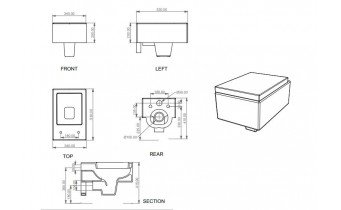 Підвісний унітаз GSG BOX 53 см glossy Black (BXWCSO002)