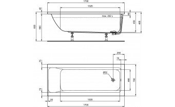 Ванна акрилова Ideal Standard Connect Air 170x70, пряма (T361701)