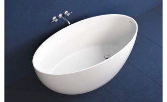 Окремостояча овальна ванна з мармуру Dremex Goya 160x85x62,5 см, Gelcoat, білий матовий Окремостояча овальна ванна з мармуру Dremex Goya 160x85x62,5 см, Gelcoat, білий матовий