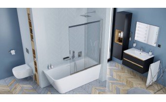 Шторка для ванни EXCELLENT LINER 1100x1400, двосекційна розсувна (KAEX.2920.1100.LP)