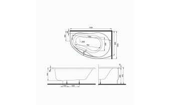 Ванна асиметрична Kolo Promise 150x100 см, права (XWA3050000)