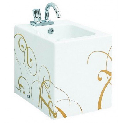 Підлогове біде ArtСeram Block, gold lettering (BKB0020106)