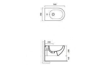 Підвісне біде Catalano Sfera 54 Sospeso (1BSF5400)