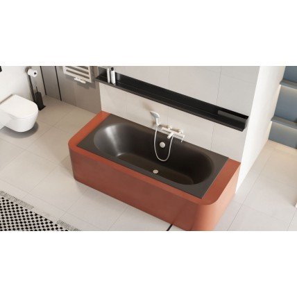 Ванна акрилова пряма Excellent Oceana Slim 180x80 см, Антрацит матовий / Antracyt mat, під забудову, пєдестал, бортик 18 мм Ванна акрилова пряма Excellent Oceana Slim 180x80 см, Антрацит матовий / Antracyt mat, під забудову, пєдестал, бортик 18 мм