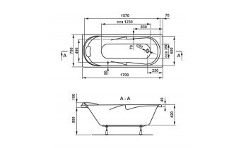 Ванна акрилова Vagnerplast Minerva 170x70 см (VPBA177MIA2X-01)