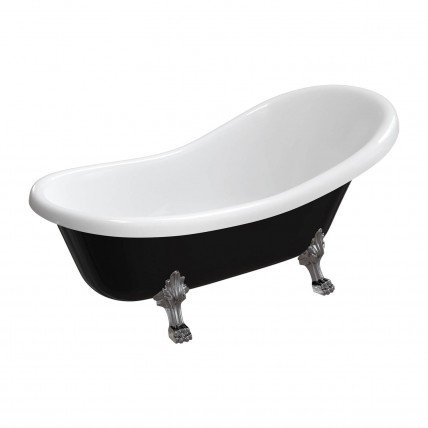 Окремостояча ванна Omnires Atena Comfort M+ 175x82 см, чорно-біла глянцева (ATENA174BCP)