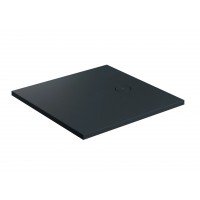 Душовий піддон, камяний Omnires Aquarock M+ 90x90 см, антиковзкий, квадратний, Чорний матовий