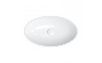 Умивальник на стільницю Omnires Siena M+ 60x35 см, чорно-білий глянцевий (SIENALUNBCP)