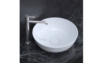 Умивальник на стільницю Omnires Silk M+ 40 см, круглий, білий матовий (SILKR400BM)