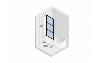 Шторка для ванни Riho GRID GB 501, 793-807 мм, ліва (GBB5080001)