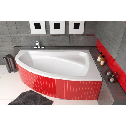 Ванна акрилова Besco Rima 160x100 R, Правостороння асиметрична + сифон + ніжки (WAR-160-NP-SN)