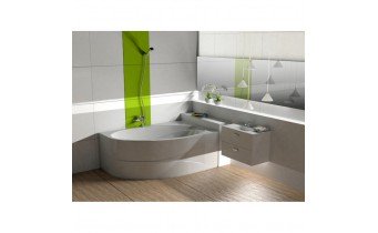 Акрилова ванна Roca Orbita 140x100 см, R, асиметрична + ніжки, правостороння (A24T193000)