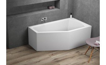 Ванна акрилова Polimat Selena 150x90 см R, Правостороння асиметрична + ніжки (00385)