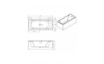 Акрилова ванна Riho Linares Plug & Play 180x80 L, пряма + ніжки (BD56005)