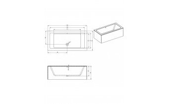 Акрилова ванна Riho Lugo Plug & Play 180x90 L, пряма + ніжки (BD66005)
