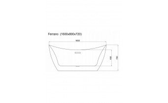 Окремостояча акрилова ванна Rea Ferrano 160x80 з сифоном click / clack (REA-W0150)