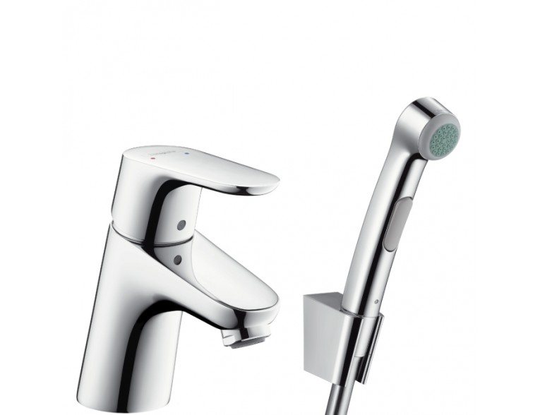 Змішувач для умивальника Hansgrohe Focus Е2 з гігієнічним душем (31926000)