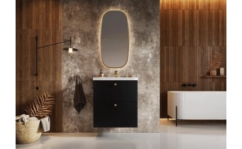 Овальне дзеркало з LED підсвіткою у ванну Elita Sharon Diamond 45/90 Gold, 45x90x2,4 см (168132)