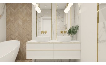 Дзеркало з LED підсвіткою у ванну Elita Sharon Long Cut 35/150 Gold, 35x150x3,1 см (168510)