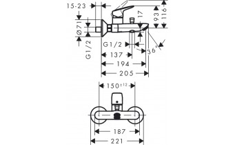 Змішувач для ванни Hansgrohe Logis хром (71400000)
