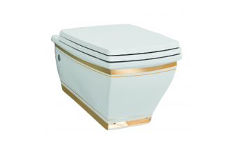 Підвісний унітаз ArtCeram Blues, gold stripes (BUV0010111) Підвісний унітаз ArtCeram Blues, gold stripes (BUV0010111)