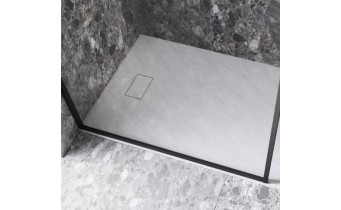 Душовий піддон конгломерат SMC, квадратний Besco Vexo White UltraSlim 80x80x3,2 см, Білий матовий, із структорованою поверхнею