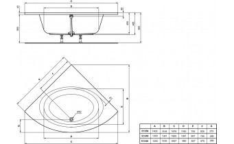 Ванна акрилова Ideal Standard Connect Air 130x130, кутова (E126201)