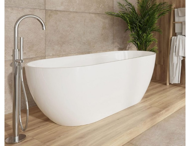 Окремостояча ванна з мармуру Dremex Goya 170x80x61 см, Gelcoat, білий глянцевий