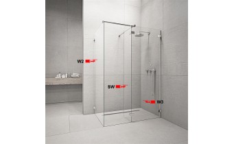 Фронтальна частина душової кабіни Radaway Euphoria Walk-in W3 120 (383134-01-01)