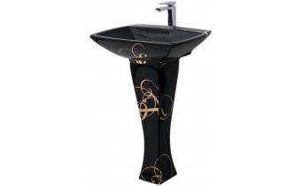 Підвісний умивальник ArtCeram Jazz, gold lettering black (JZL0040306) Підвісний умивальник ArtCeram Jazz, gold lettering black (JZL0040306)