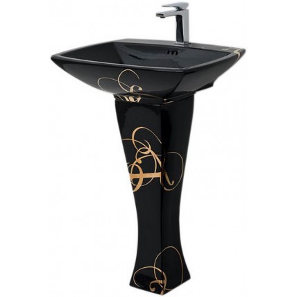 Підвісний умивальник ArtCeram Jazz, gold lettering black (JZL0040306)