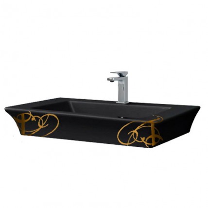 Підвісний умивальник ArtCeram Jazz, gold lettering black (JZL0070306)