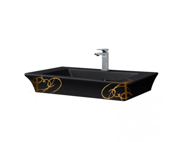 Підвісний умивальник ArtCeram Jazz, gold lettering black (JZL0070306)