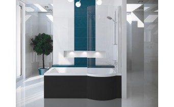 Акрилова ванна з душовою шторкою Besco Inspiro 170x70 R, асиметрична + чорна панель (WAI-170-NPR-BL) Акрилова ванна з душовою шторкою Besco Inspiro 170x70 R, асиметрична + чорна панель (WAI-170-NPR-BL)