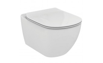 Безобідковий підвісний унітаз + Slim кришка Ideal Standard I.Life, 54x36 см, білий глянець (T461401/T500301) Безобідковий підвісний унітаз + Slim кришка Ideal Standard I.Life, 54x36 см, білий глянець (T461401/T500301)