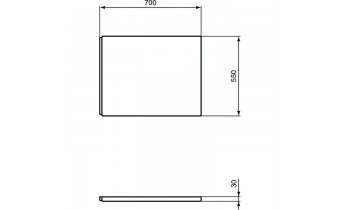 Бокова панель для ванни Ideal Standard i.life 70x55 см + кріплення для панелі (T478801/T483001)
