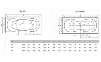 Ванна Radaway Iria 160x75 +ніжки (WA1-01-160x075U)