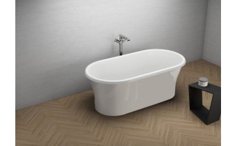 Окремостояча ванна Polimat AMONA NEW 150x75, сіра + ніжки (00412)